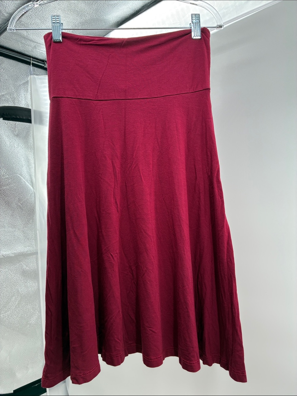 Popana Wine Red Circle Skirt